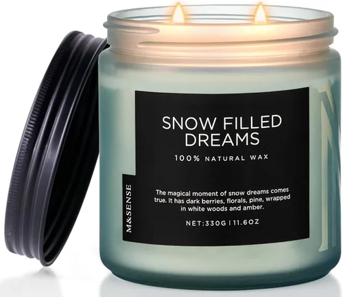 Vista 24 de M&SENSE Ode to Winter - Vela perfumada para el hogar, cera de soja natural, mecha de algodón, aroma de invierno, 7.05 onzas hasta 50 horas de tiempo