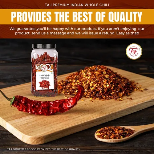 Vista 4 de TAJ Premium Indian Whole Chilli (Mirchi entero, sin tallo), (3.5 onzas)
