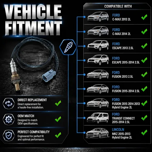 Vista 3 de Dropwater Under Downstream O2 Sensor de oxígeno compatible con Ford C-Max Escape FusIon Transit Connect 2L 2.5L, reemplaza #234-4578 DY1203 Under