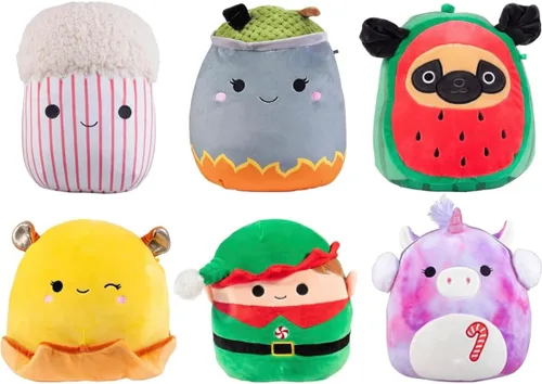 Vista 4 de Squishmallows Mystery - Paquete económico de 3 estrujables de 10 y 8 pulgadas, obtén un peluche grande y dos pequeños de Jazwares por menos, juguete