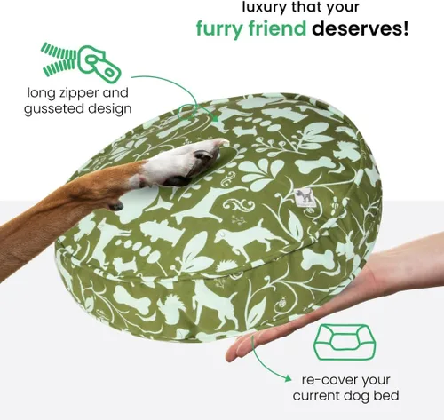 Vista 5 de Molly Mutt Amarillo by Morning - Funda de edredón para cama para perro, 100% algodón orgánico con certificación GOTS para cama de perro, cachorro