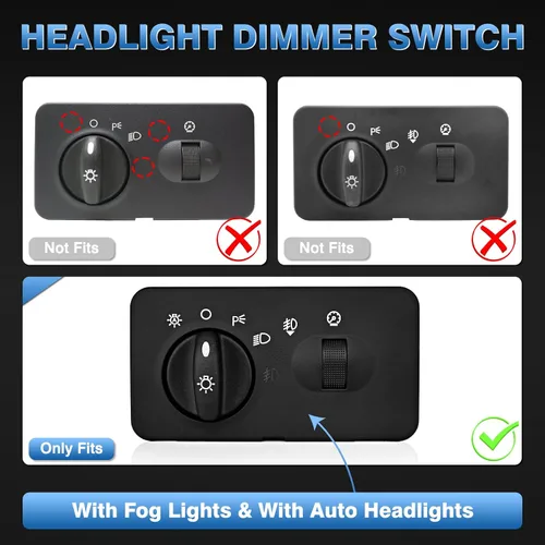 Vista 4 de Interruptor de faros compatible con Ford F250 F350 F450 F550 Super Duty 2002 2003 2004, diseño de 9+4 pines para camiones con faro delantero