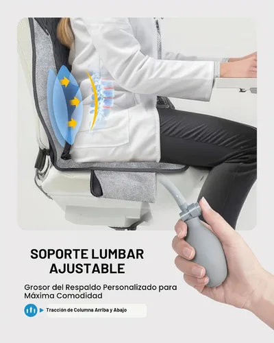 Vista 4 de COMFIER Masajeador de espalda con calor, almohadilla para silla con soporte Negro (Charcoal Black)