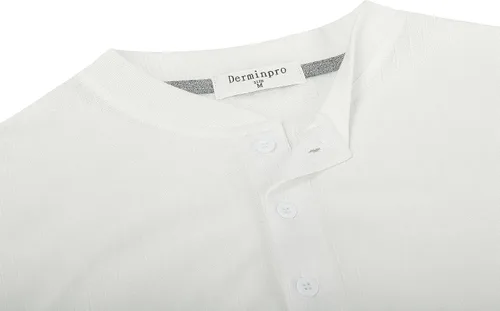 Vista 4 de Derminpro Camisas Henley de manga corta acanaladas elásticas para hombre