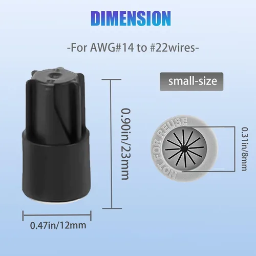 Vista 5 de 50 piezas de conectores de cable eléctrico impermeables, tapas de tuercas de torsión impermeables para exteriores, conector de terminal de cable