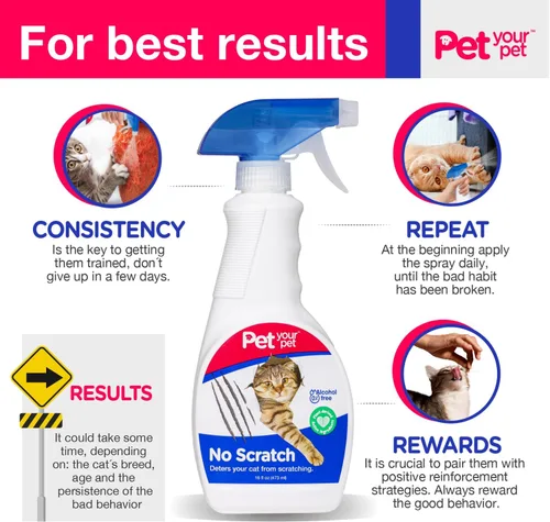 Vista 5 de Spray disuasorio para gatos sin arañazos, 16 onzas líquidas