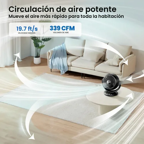 Vista 2 de EasyAcc Ventilador oscilante de 12 pulgadas, ventilador de escritorio