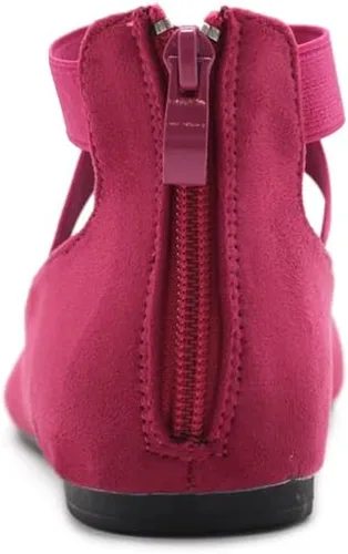 Vista 4 de Ollio Zapatos planos de ballet con correa elástica de gamuza sintética para mujer F167