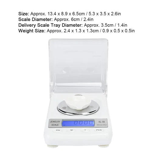 Vista 2 de FastUU Báscula de gramos, báscula digital de alta precisión para joyería, equipada con parabrisas, funciona con pilas, 0.00 oz para café de joyería