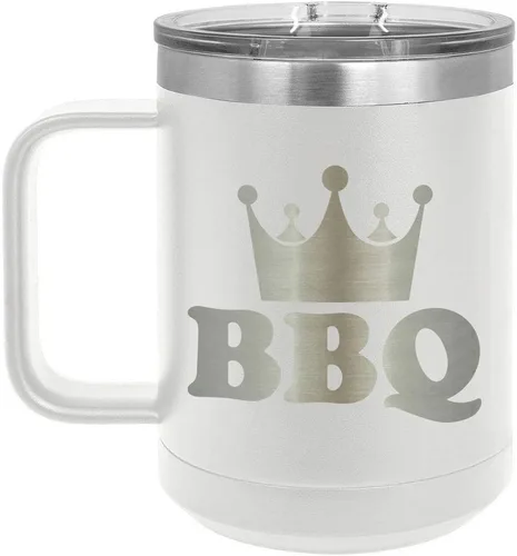 Vista 18 de Taza de café para barbacoa King de 15 onzas con tapa superior deslizante, taza de café de viaje aislado idea de regalo para los hombres que tienen