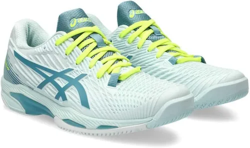 Vista 4 de ASICS Zapatillas de tenis Solution Speed FlyteFoam 2 para mujer 3-Calmante Mar Gris Azul