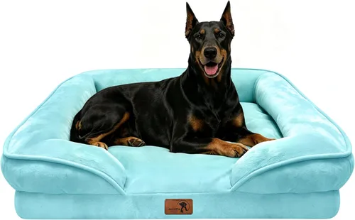 Vista 25 de Spotted Play Cama ortopédica para perros con lados, sofá cama para perros pequeños, sofá cama de espuma de apoyo para mascotas con funda extraíble