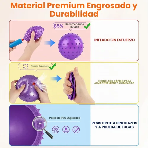 Vista 3 de LOVEINUSA 6 bolas de rebote, bolas sensoriales de 6 pulgadas con bomba para bebés y niños pequeños