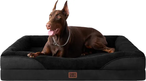 Vista 10 de EHEYCIGA Cama para perro de espuma viscoelástica para tamaño mediano, sofá ortopédico para perro con lados y forro impermeable, sofá cama lavable