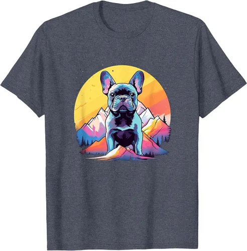 Vista 3 de French Bulldog Dog Men Women Kids T-Shirt Asphalt Grey