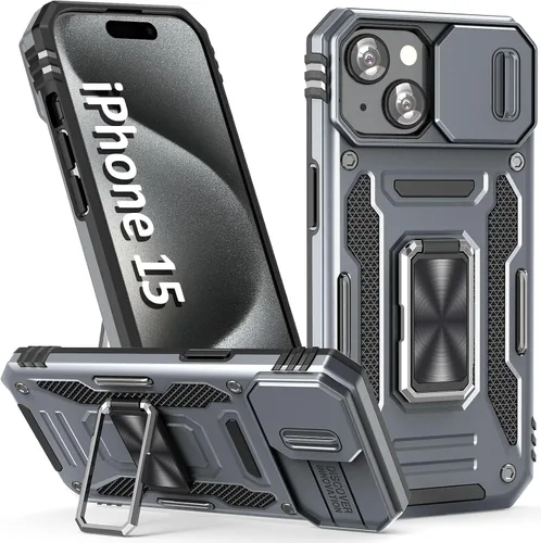 Vista 45 de Funda para iPhone 15 Pro, color verde alpino