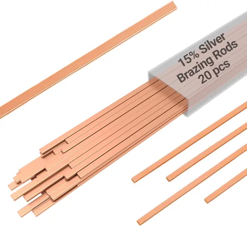 Vista 8 de Barras de soldadura fuerte de plata al 15% AWS BCuP-5 10 barras Soldadura de cobre fosforado Aleaciones de soldadura de cobre planas Barras