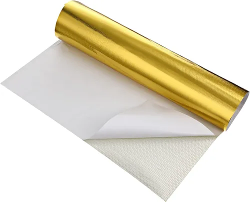 Vista 4 de BBTO Cinta de protección contra el calor con respaldo adhesivo, protector térmico de fibra de vidrio aluminizada, barrera de protección contra