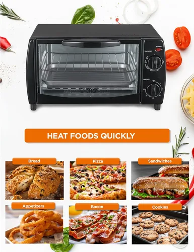 Vista 2 de Commercial Chef Horno tostador mecánico de 4 rebanadas de 10 litros