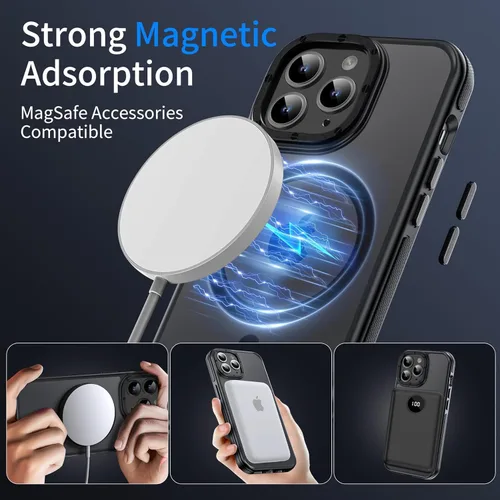 Vista 2 de Funda magnética fuerte para iPhone 13 Pro [protección de grado militar de 10 pies] compatible con MagSafe a prueba de golpes, funda delgada de 6.1