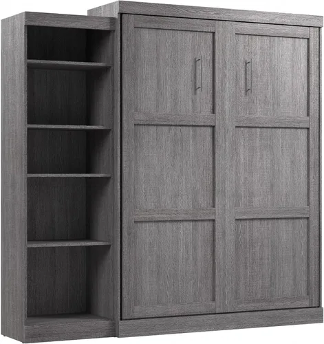 Vista 25 de Bestar Cama Murphy completa, gris corteza, pur, 59 W
