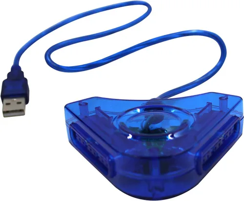 Vista 2 de OSTENT PS1 PS2 a PC computadora USB 2.0 controlador adaptador convertidor para Sony PS2 controlador con cable