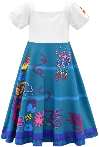 Vista 2 de VINGSEYY - Vestido de Isabela para niñas disfraz de princesa dibujos animados Mirabel con bolsa