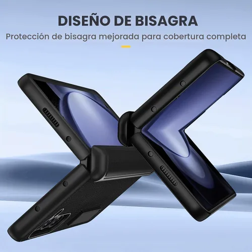 Vista 3 de Ruky Funda para Galaxy Z Fold 5 con protección de bisagra, carcasa de cuerpo completo con soporte magnético integrado y protector de pantalla
