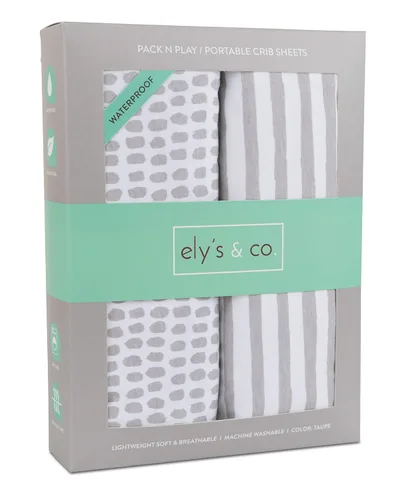 Vista 9 de Ely's & Co. Funda impermeable para cambiador, juego de 2 sábanas para bebé, 100 % algodón, sábanas de algodón de punto jersey con forro impermeable