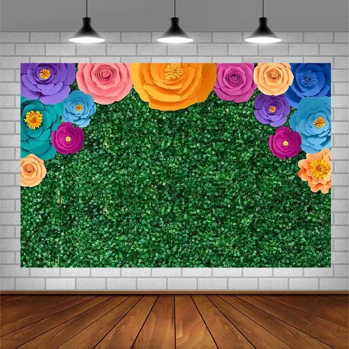 Vista 3 de Sendy Fondo mexicano de 7 x 5 pies, fondo de fiesta de Encanto para fiesta de cumpleaños, pancarta de vegetación mexicana, decoración de festivales