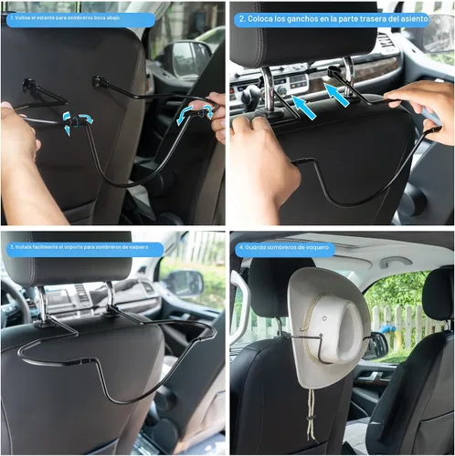 Vista 3 de Yuoyar Soporte para sombrero de vaquero para SUV y coche - Mantiene la forma del sombrero - Accesorios para camiones