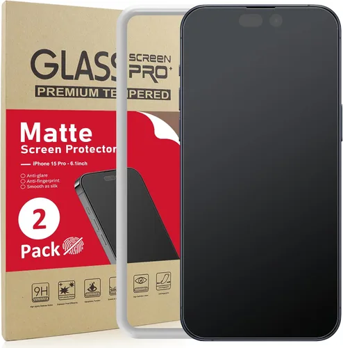 Vista 11 de [Paquete de 2] Ambison Protector de Pantalla de Vidrio Mate Diseñado para iPhone 16e/iPhone 14/iPhone 13/13 Pro, Marco de Instalación/Sin