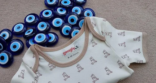 Vista 7 de Género Neutral Crema Manga Corta Algodón Orgánico Infantil Bebé Mono Unisex Niño Niña