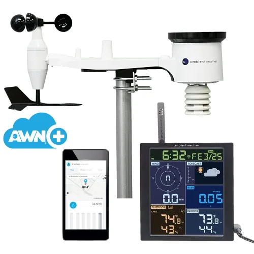 Vista 2 de Ambient Weather Estación meteorológica WiFi WS-1965 con monitoreo remoto y acceso a red Ambient Weather y AWN+ incluido