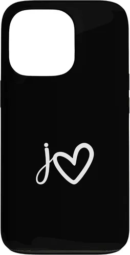 Vista 10 de Minimalist Monogram Name Initial Letter j White Heart Shape Case for iPhone 17