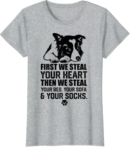 Vista 26 de Border Collie Steal Your Heart Steal Your Bed - Camiseta de sofá, Gris