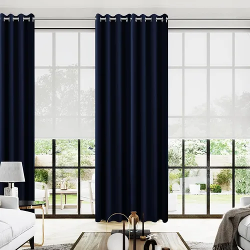 Vista 201 de KOUFALL Cortinas de Baño Aqua para Ventana, Juego de 2 Paneles Decoración Costera Cortinas Cortas Opacas para Ventana Pequeña de Cocina Puerta