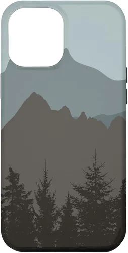 Vista 26 de Mountains Peaks - Carcasa para iPhone 17, diseño abstracto de paisaje natural, color gris y azul
