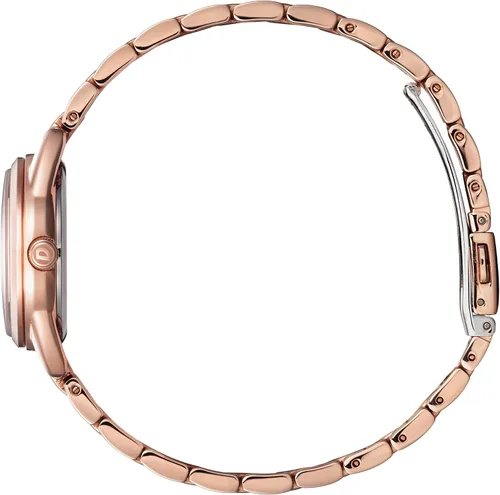Vista 2 de Citizen - Reloj Drive de cuarzo con correa de acero inoxidable para mujer, reloj casual 11, rosa