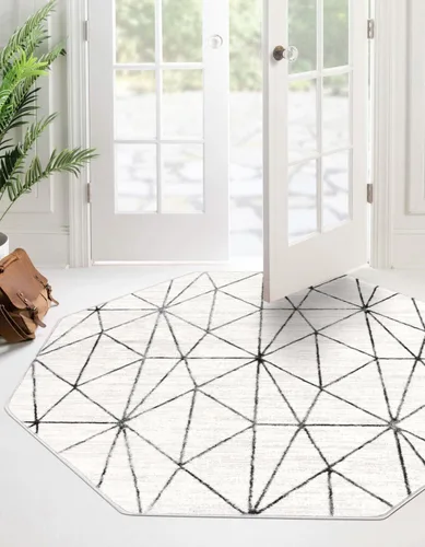 Vista 12 de Unique Loom Matrix Trellis Collection - Alfombra geométrica (2 pies x 6 pies 1 pulgada, azul/azul claro)