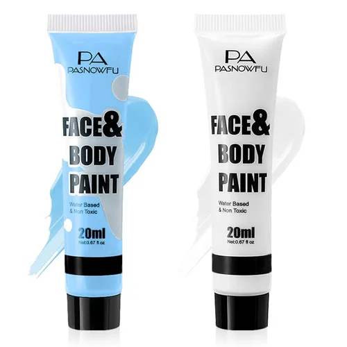 Vista 10 de Pintura blanca para el cuerpo de la cara, pintura corporal a base Blanco