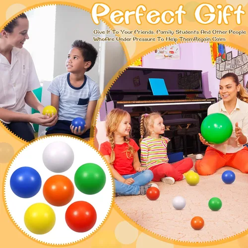 Vista 5 de 24 bolas de espuma de 6 colores para aliviar el estrés para niños y adultos, ejercicio de mano, juguetes sensoriales para aliviar la ansiedad, TDAH