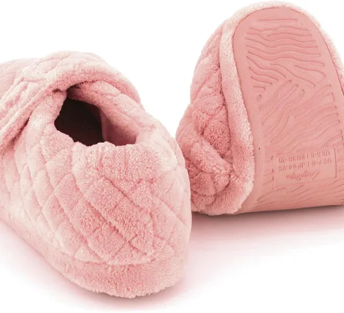 Vista 4 de LazyStep Pantuflas de interior ajustables con espalda cerrada para mujer con espuma viscoelástica acogedora y rizo en todo el cuerpo