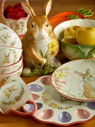 Vista 6 de Certified International Easter Garden - Plato llano de 10.75 pulgadas, juego de 4, multicolor, grande