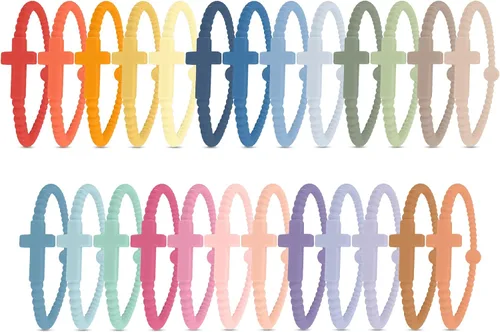 Vista 6 de Ryan & Rose Pulseras Jesús - Pulsera de silicona cruzada aleación