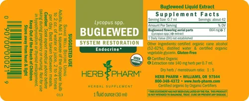 Vista 6 de Herb Pharm Extracto líquido de Bugleweed: Tintura orgánica de Bugleweed para soporte del sistema endocrino, sin gluten, sin OMG, vegano, suministro