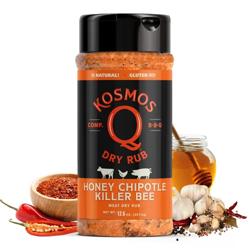 Vista 11 de Kosmos Q Funda de vaca Hot BBQ Rub, regalo del día del padre, condimento picante de bistec y pechuga con chile, ajo, cebolla, pimentón y humo