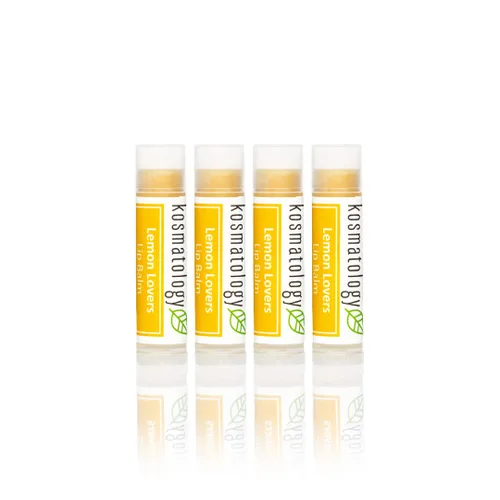 Vista 5 de Kosmatology Bálsamo labial orgánico de menta verde, paquete de 4 unidades, sin cera de abeja, vegano, 100% natural hidratante para labios agrietados
