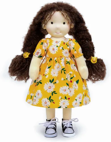 Vista 10 de BlissfulPixie Muñeca Waldorf hecha a mano, conejito de 12 pulgadas, muñeca de trapo suave con bonito peluche, ideal para bebés y niños pequeños