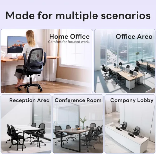 Vista 3 de amseatec Silla de oficina de malla Beige